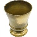 Vintage planter metal goblet vase brass Ø17cm H19cm | Floristik24.co.uk