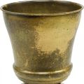 Vintage planter metal goblet vase brass Ø17cm H19cm | Floristik24.co.uk