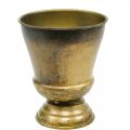 Floristik24 Vintage planter metal goblet vase brass Ø14cm H17cm