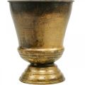 Floristik24 Vintage planter metal cup vase brass Ø14cm H17cm
