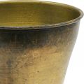 Floristik24 Vintage planter metal cup vase brass Ø14cm H17cm