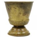 Floristik24 Vintage planter metal cup vase brass Ø11.5cm H13.5cm