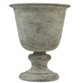 Floristik24 Cup antique metal cup vase grey/brown Ø18.5cm 21.5cm