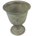 Floristik24 Cup antique metal cup vase grey/brown Ø18.5cm 21.5cm