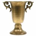 Floristik24 Decorative cup with handles golden Ø11cm H17.8cm antique look
