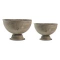 Floristik24 Cup bowl decorative trophy metal gray Ø12.5/15cm set of 2
