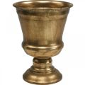 Floristik24 Goblet vase gold look goblet antique decoration metal Ø14cm H18.5cm