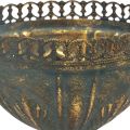 Floristik24 Cup vase metal decoration cup gold gray antique Ø15.5cm H22cm