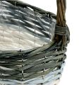 Floristik24 Gift basket with Henkel set of 4 gray-white