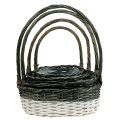 Floristik24 Gift basket with Henkel set of 4 gray-white