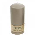 Floristik24 Pure pillar candle brown 130/60 natural wax candle sustainable stearin and rapeseed