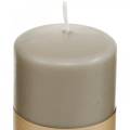 Floristik24 Pure pillar candle brown 90/60 natural wax candle sustainable stearin rapeseed candle decoration