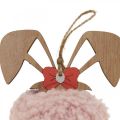 Floristik24 Pendant bunny pink wooden deco pendant Ø5cm-10cm 6 pieces