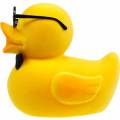 Floristik24 Decorative figure duck with glasses yellow, funny summer decoration, decorative duck flocked