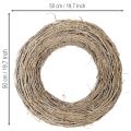 White-Washed Rattan Wreath 50cm for Creative Decoration | Floristik24.co.uk