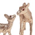 Floristik24 Deer with fawn 10cm light gold with mica