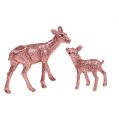 Floristik24 Deer with fawn 10cm pink with mica