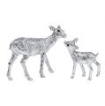 Floristik24 Fawn with fawn 10cm silver with mica
