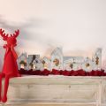 Light-up houses, window decorations, silver light houses, antique-look metal lantern, L67.5cm H20cm | Floristik24.co.uk