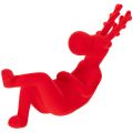 Red Flocked Lying Reindeer