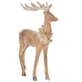 Floristik24 Decorative Polyresin Stag Figure with Antlers in Brown and Gold – 28cm