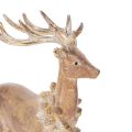 Decorative Polyresin Stag Figure with Antlers in Brown and Gold – 28cm | Floristik24.co.uk