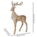 Dekorative Standing Deer Figure in Polyresin with Antlers and Pinecones, 41cm | Floristik24.co.uk