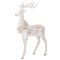 Floristik24 Decorative Resin Deer Figurine with Pinecone Detail, 49cm, White and Grey