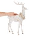 Decorative Resin Deer Figurine with Pinecone Detail, 49cm, White and Grey | Floristik24.co.uk