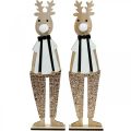 Floristik24 Reindeer wooden decoration figure Christmas to put 12×6.5cm H45cm 2pcs