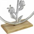 Floristik24 Table decoration spring, decorative ring bird deco silver H32.5cm
