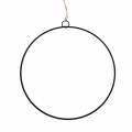 Floristik24 Decorative ring to hang black Ø25cm 6pcs