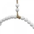 Floristik24 Decorative wooden ring, spring decoration, ring with pearls, wedding white Ø19cm 4pcs