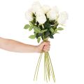 Artificial White Rose Long Stem for Vase 62cm 12pcs | Floristik24.co.uk