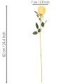 Artificial Yellow Long-Stem Roses Set of 12, 62cm, Silk & Plastic for Indoor Decoration | Floristik24.co.uk