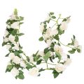 Floristik24 Artificial Rose Garland with White Silk Flowers, 170cm