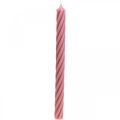 Floristik24 Rustic candles, solid colored pink 350/28mm 4pcs