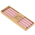 Rustic Taper Candles Dyed Through Pink 350/28mm Set of 4 | Floristik24.co.uk