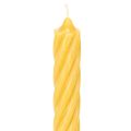Yellow Rustic Twist Tapered Candles 350mm x 28mm Set of 4 | Floristik24.co.uk