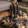 Floristik24 Rustic candles, solid colored black 250/28mm 4pcs