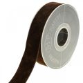 Floristik24 Decorative ribbon brown, velvet ribbon double-sided, decorative ribbon W25mm L7m