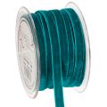 Floristik24 Velvet Ribbon on Roll 10mm x 20m Petrol for Gift Wrapping and Decoration