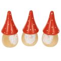 Floristik24 Mini Wooden Gnome Figures with Red Mushroom Hats, 10cm, Set of 6