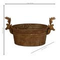 Oval Metal Rustic Reindeer Head Decorative Bowl 41cm | Floristik24.co.uk