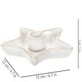 Ceramic Star Candle Holders White 12cm for Taper Candles Set of 2 | Floristik24.co.uk