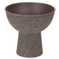 Floristik24 Round Plant Bowl with Pedestal, 18 cm Diameter, Brown and Anthracite, Metal