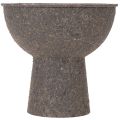 Round Plant Bowl with Pedestal, 18 cm Diameter, Brown and Anthracite, Metal | Floristik24.co.uk