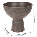 Round Metal Plant Bowl with Stand, 25 cm, Brown, Indoor Decorative Planter | Floristik24.co.uk