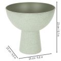 Metal Plant Bowl with Stand, 25cm, Green Granite Look | Floristik24.co.uk