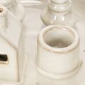 Ceramic Candle Holder with House and Trees, 16 cm, Grey-White | Floristik24.co.uk